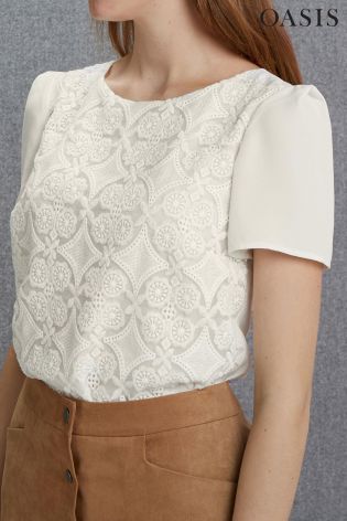 Ivory Oasis Baroque Lace T-Shirt